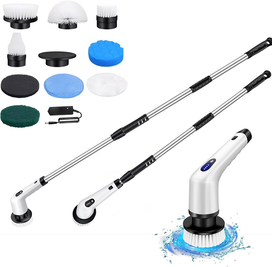 Electric Spin Scrubber, 9 in 1 Electric Cleaning Brush, 320RPM Powerful Cleaning, Bathroom Scrubb... | Amazon (UK)