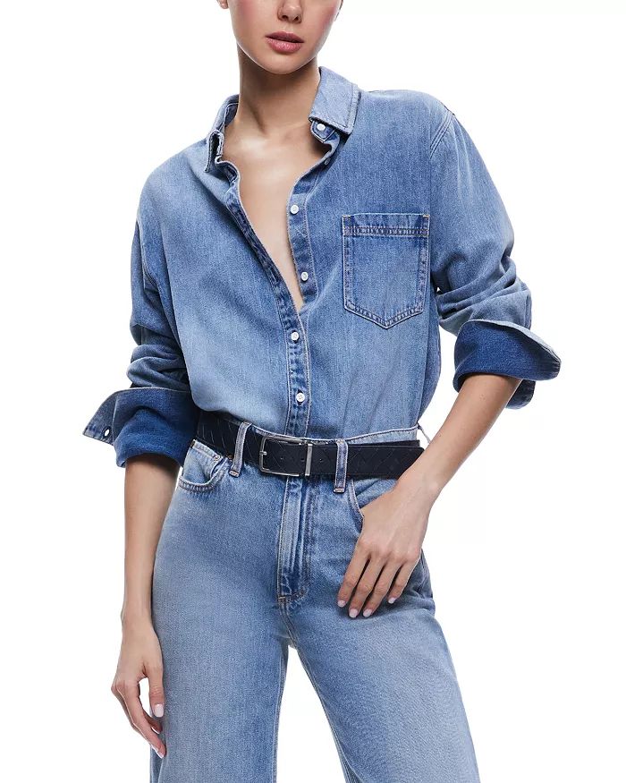 Finely Oversized Button Front Denim Shirt | Bloomingdale's (US)