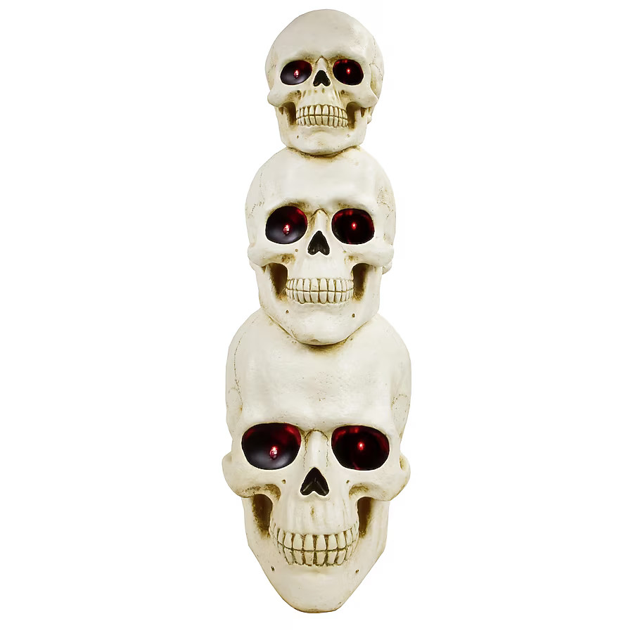 Haunted Living 3-ft Stacked Skull Figurine Sculpture | Lowe's