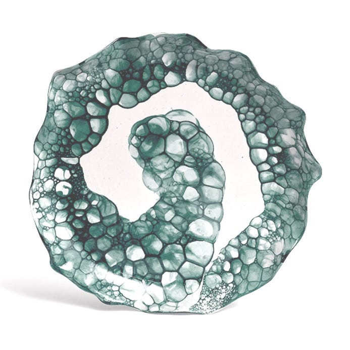 DB Ceramic Teal Round Flow Serving Platter | Fortnum & Mason