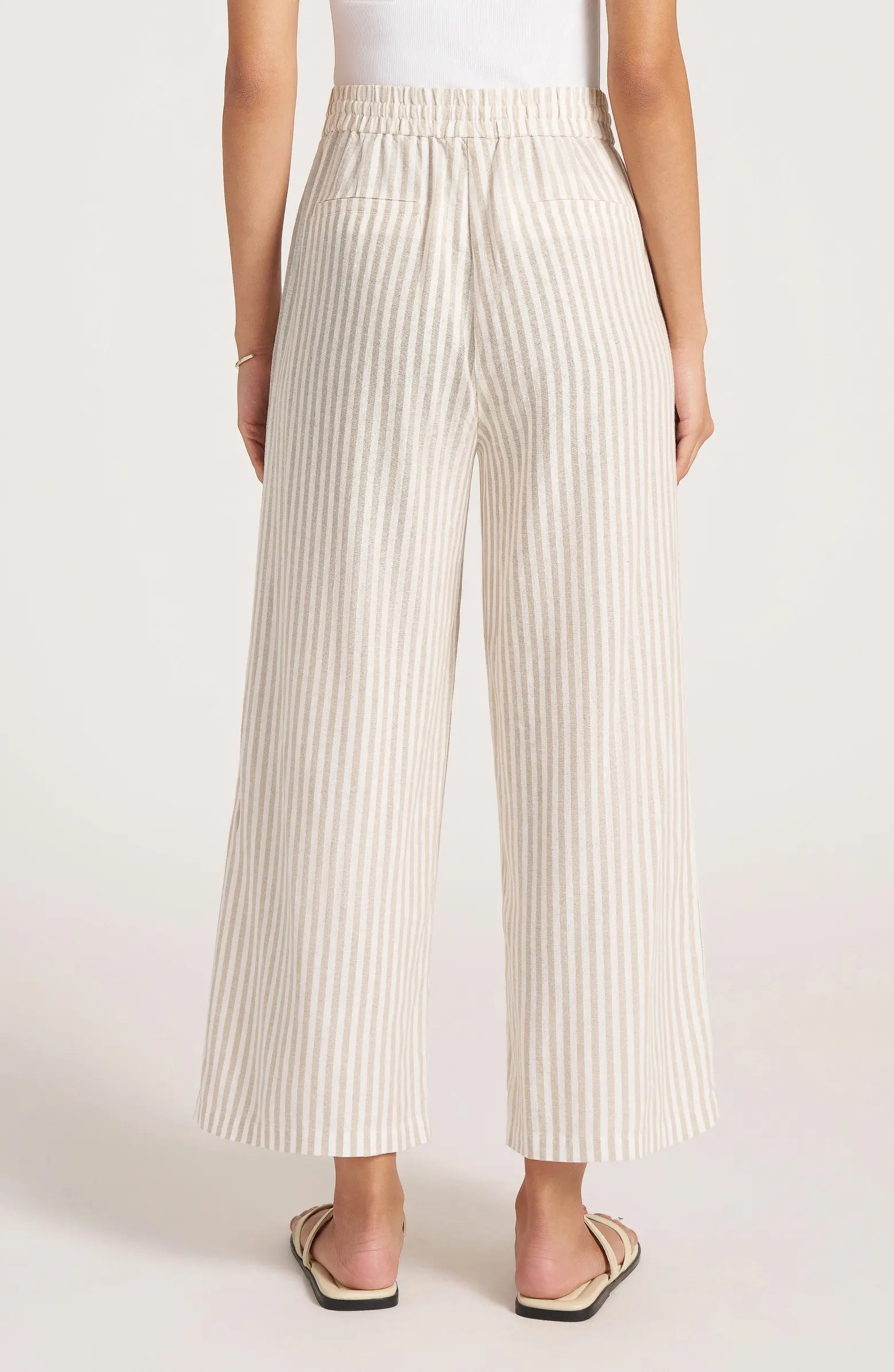 Beverly Relaxed Stripe Linen Blend Drawstring Pants | Nordstrom