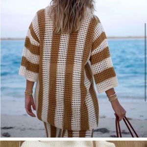 Vici x Caitlyn Bradley crochet button down cover up top NWT L | Poshmark
