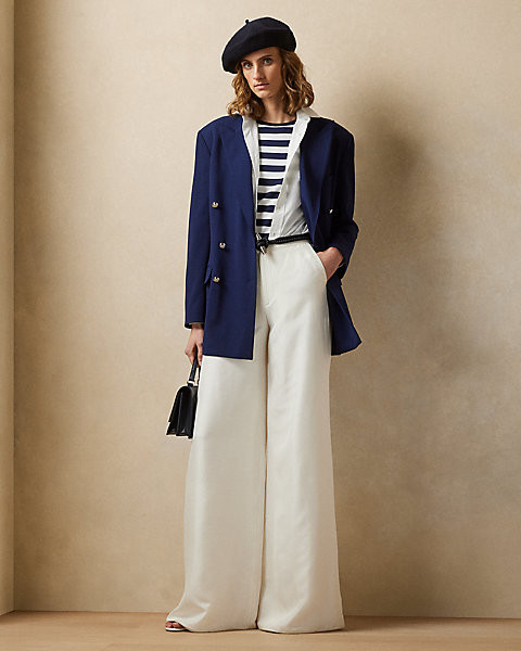 Elaine Silk Shantung Wide-Leg Trouser | Ralph Lauren (UK)