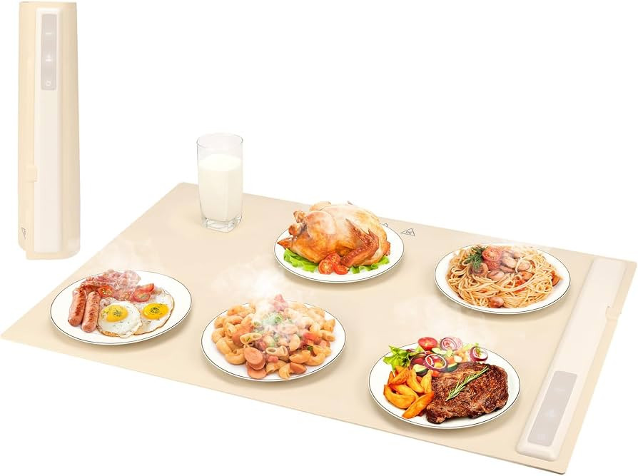 Portable Electric Warming Tray Silicone: Electric Food Warming Tray with Adjustable Temperature, ... | Amazon (US)