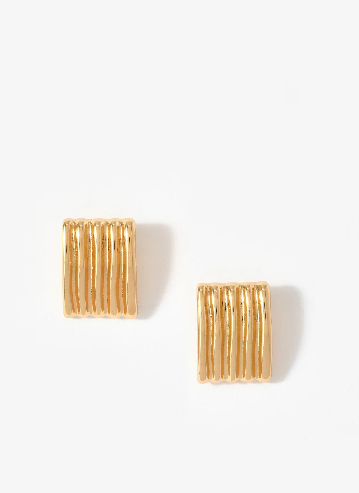 Gold Tone Statement Ridge Earrings | Mint Velvet