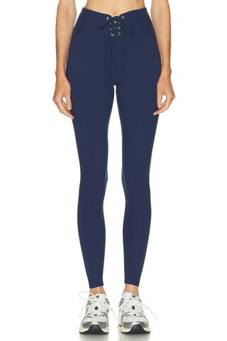 YEAR OF OURS Ribbed Football Legging in Navy | FWRD 