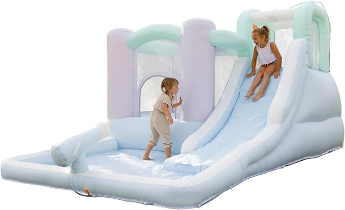 Bounceland Splash Zone Dream Wet or Dry Bounce House Water Slide, 11.5ftL x 9ftW x 6ftH, Pastel C... | Amazon (US)