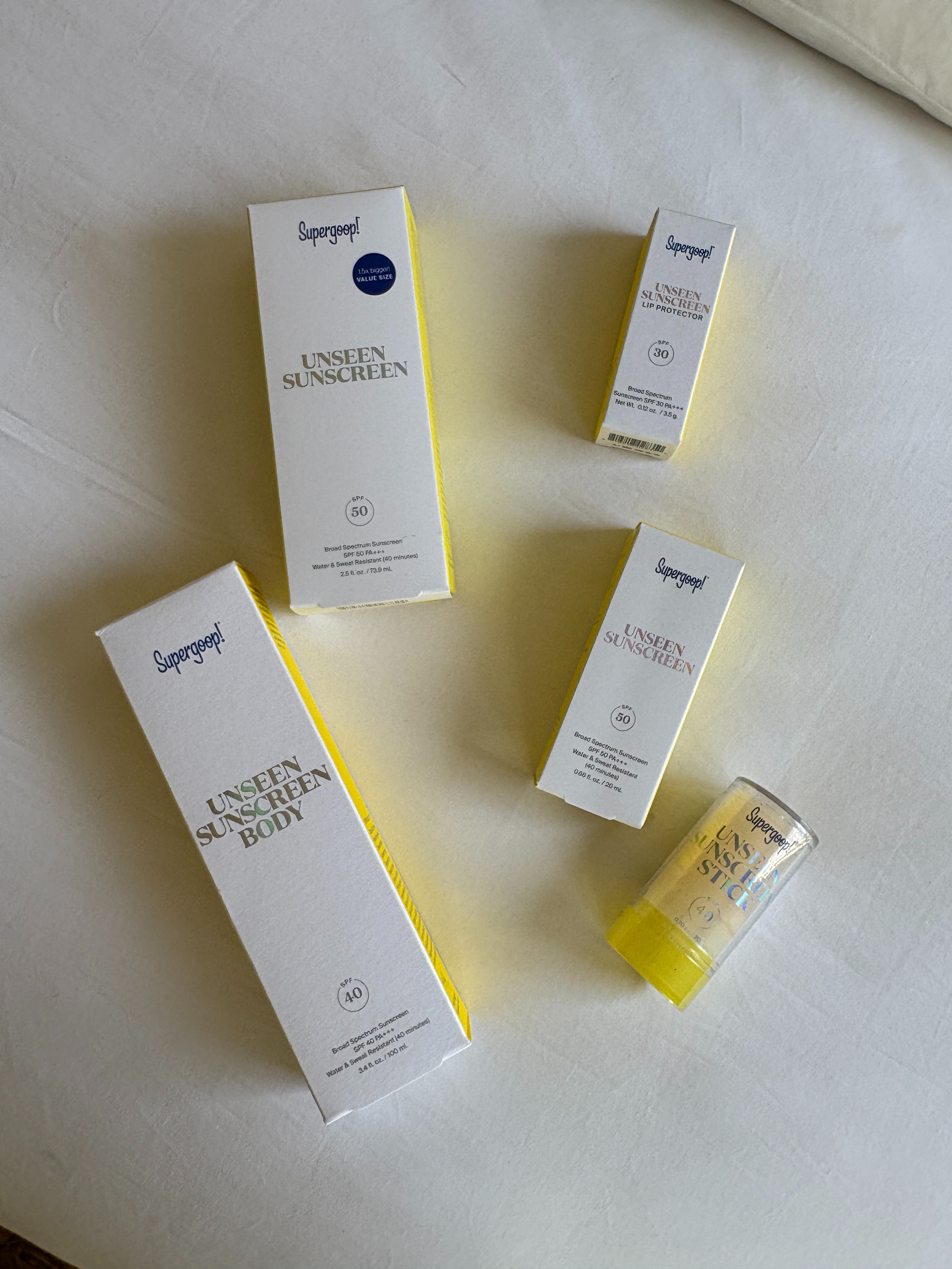 Supergoop is my all time fave sunscreen! The unseen sunscreen is what I use on my face everyday... it doubles as a makeup primer and sunscreen for me! Love that they offer the unseen version in a body option, stick form and lip balm! It blends so easy with no white cast or streaks! @supergoop #ad #sponsored 

 #LTKU #LTKSwim #LTKBeauty