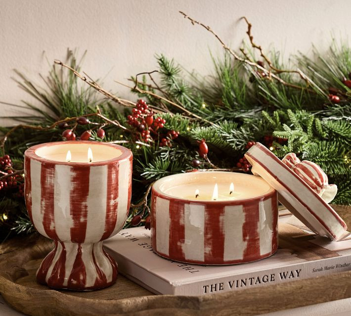 Peppermint Candy Candle - Peppermint & Candied Cherry | Pottery Barn (US)