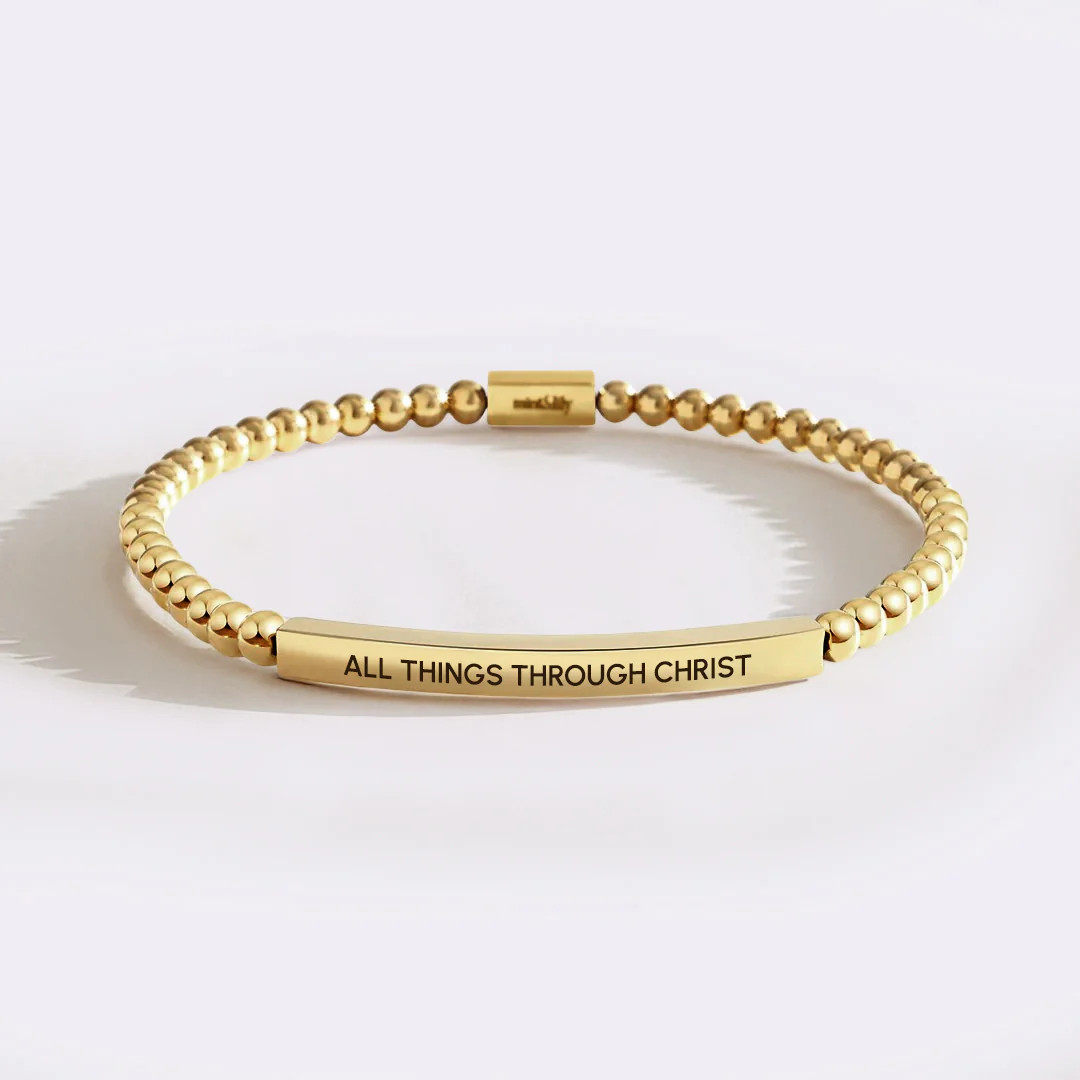 All Things Through Christ Beaded Inspire Bracelet | Mint & Lily