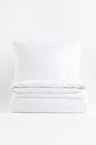 Cotton double/king duvet cover set - White - Home All | H&M GB | H&M (UK, MY, IN, SG, PH, TW, HK)