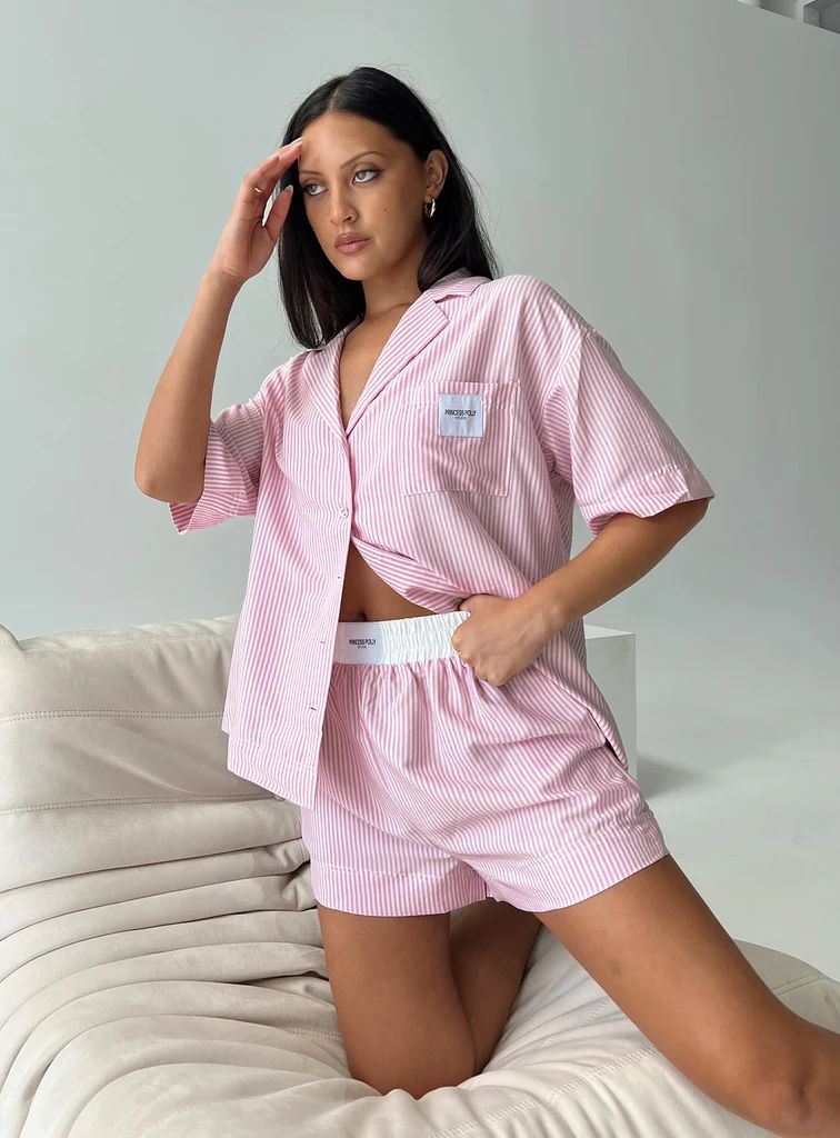 Early Riser Sleep Shirt Pink Stripe | Princess Polly US