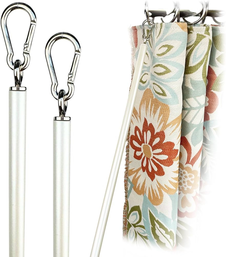 36 inch (2 Pack) Pearl White Iron Curtain Pull Wand - Strong Drapery Pull Rod - Versatile Curtain... | Amazon (US)