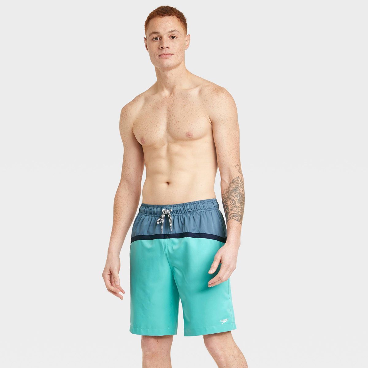Speedo Men's Marina Porcelin Colorblock Swim Trunks - Teal Green | Target