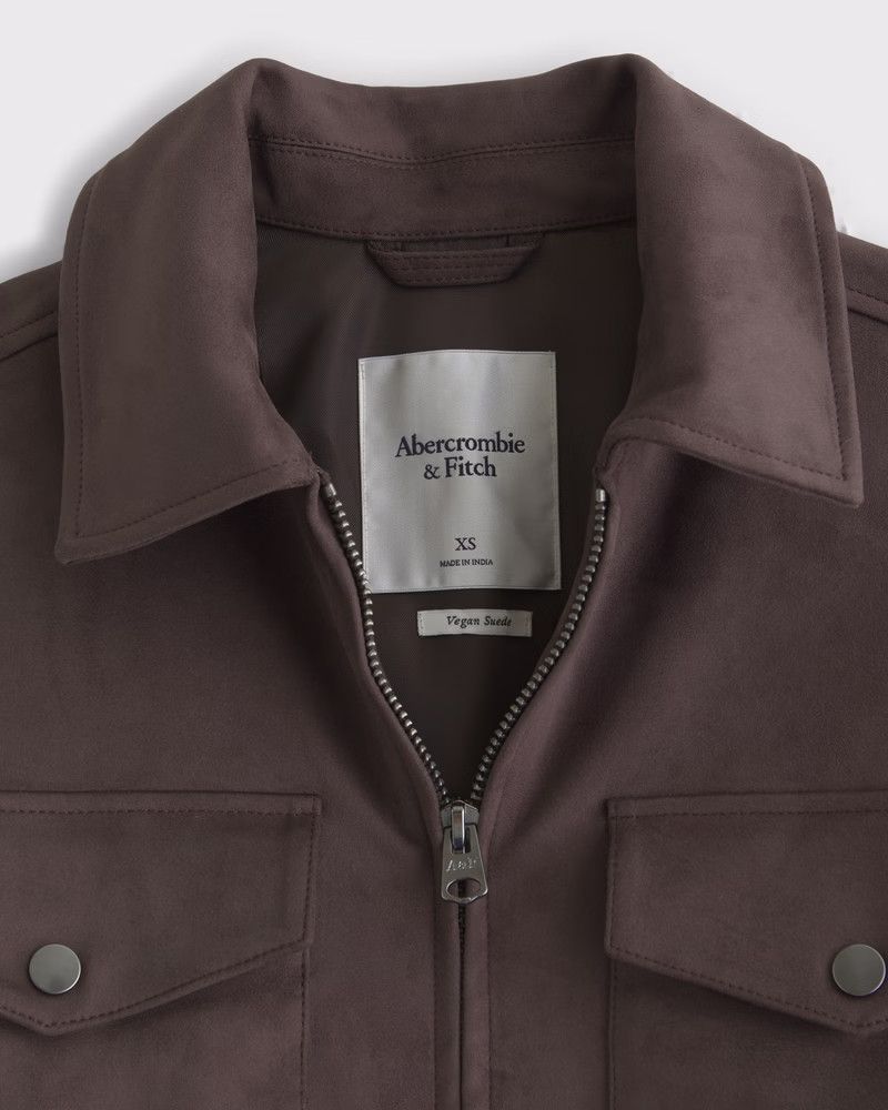 Vegan Suede Bomber Jacket | Abercrombie & Fitch (US)
