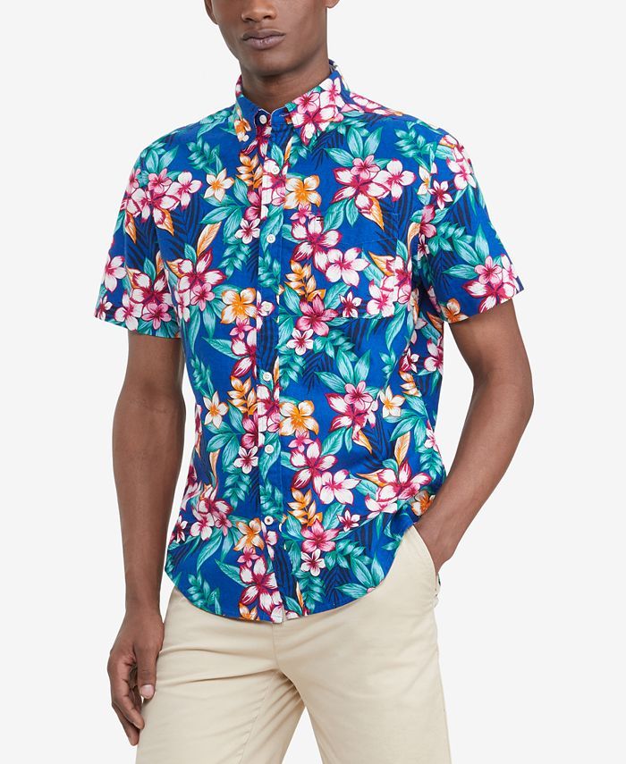 Tommy Hilfiger
          
  
  
      
          Men's Custom-Fit Hot Tropical-Print Textured Shi... | Macys (US)