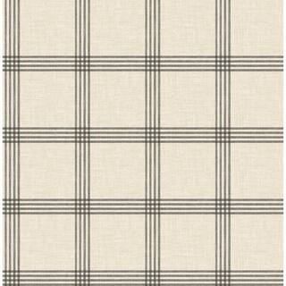 Twain Black Plaid Strippable Roll (Covers 56.4 sq. ft.) | The Home Depot