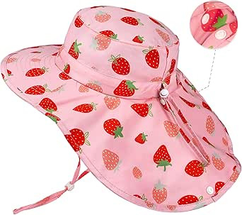 HONGTEYA Baby Toddler Sun Hat Summer Adjustable Bucket Hats with UPF 50+ Wide Brim for Kids Boys ... | Amazon (US)