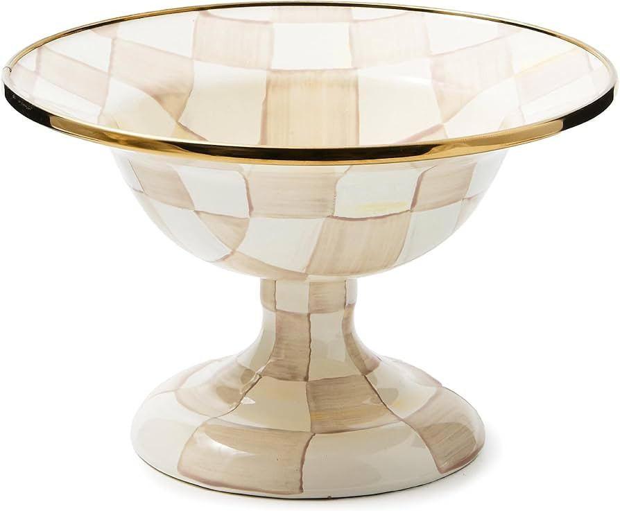 MACKENZIE-CHILDS Enamel Compote, Cute Enamel Pedestal Serving Dish or Decorative Bowl, Small, Bro... | Amazon (US)