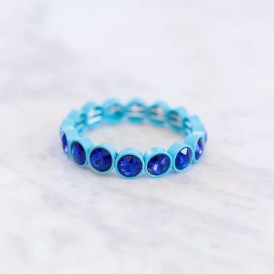 Dark Blue + Turquoise Gemstone Bracelet | Golden Thread