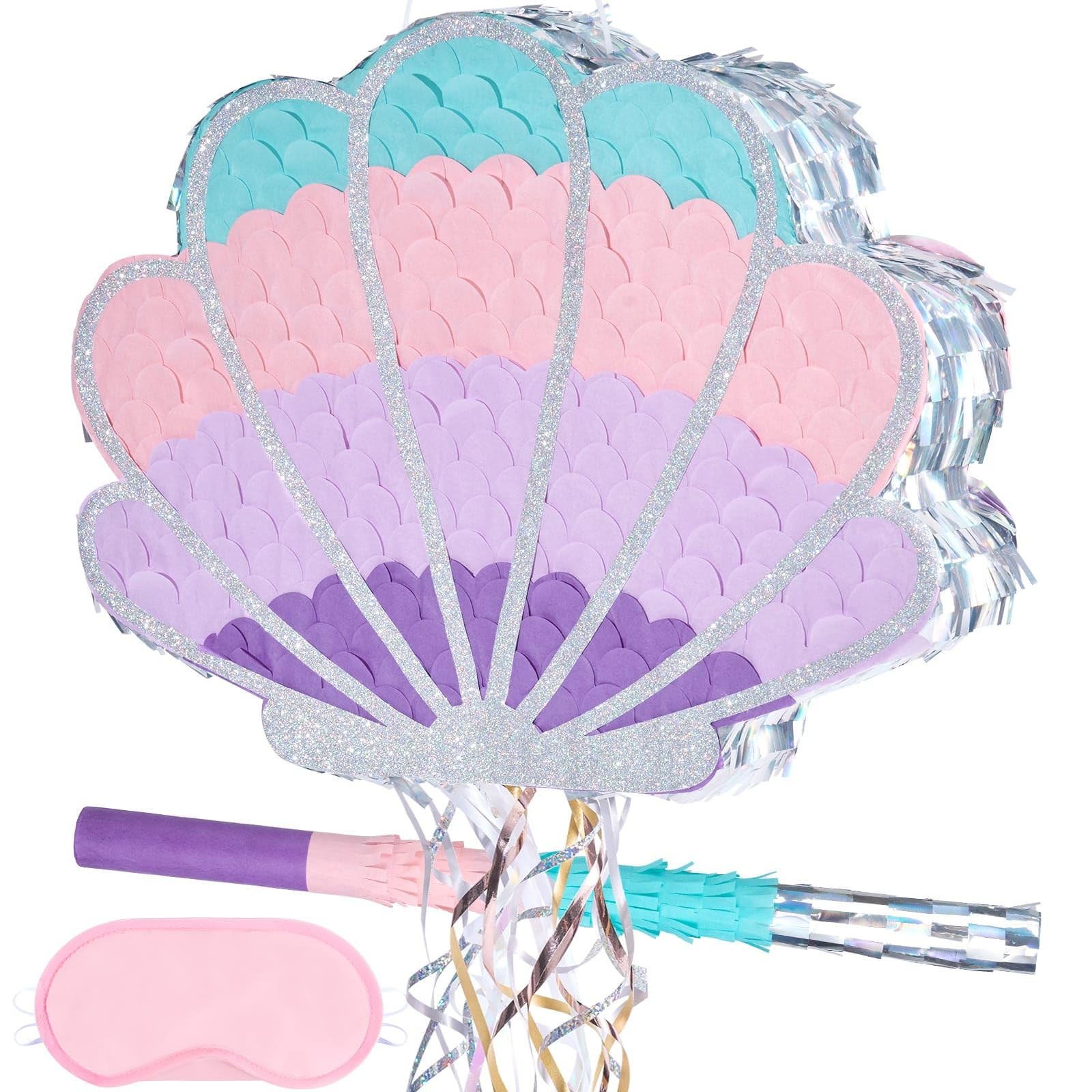 Wernnsai Mermaid Seashell Piñata - Pink Shellfish Piñatas for Kids Girls Birthday Mermaid Princ... | Amazon (US)
