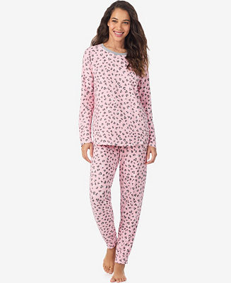 Women's Long Sleeve Crew Neck Top and Jogger Pajama Set | Macy's