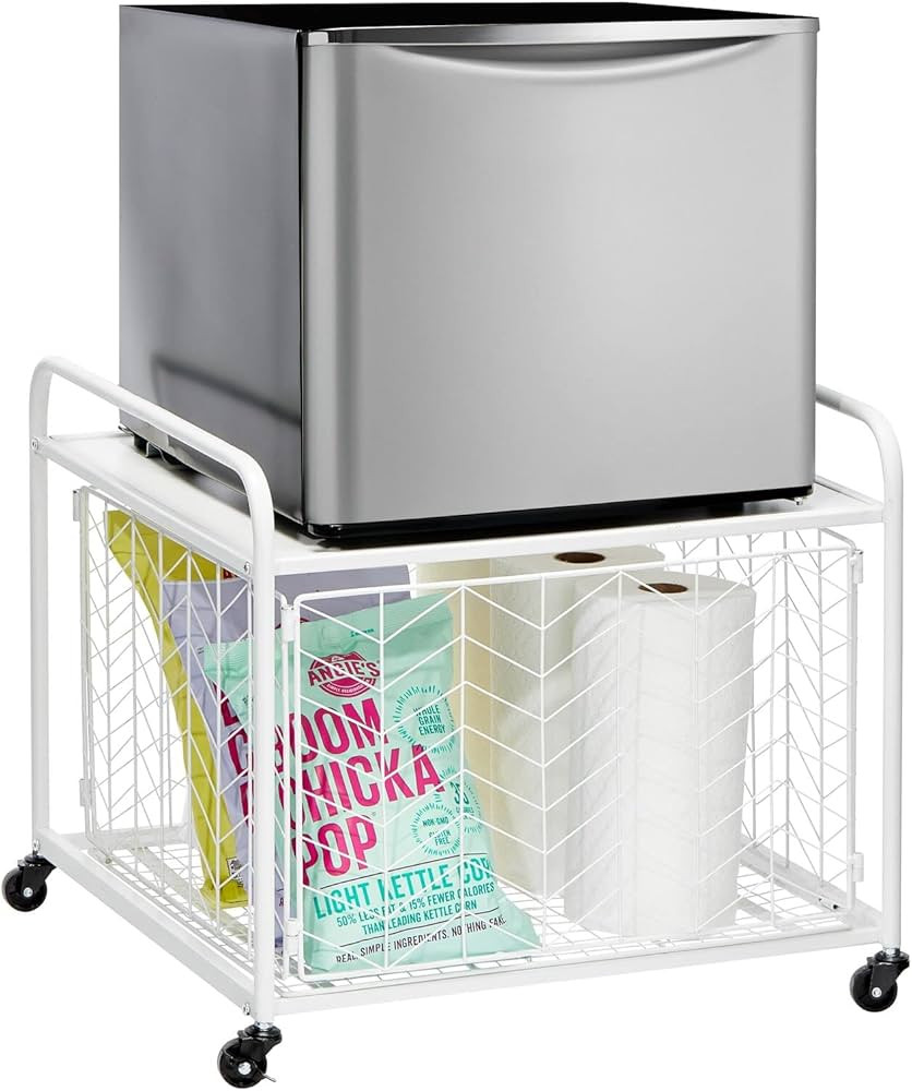 mDesign Small Portable Mini Fridge Storage Cart with Wheels and Handles - Mobile Refrigerator, Mi... | Amazon (US)