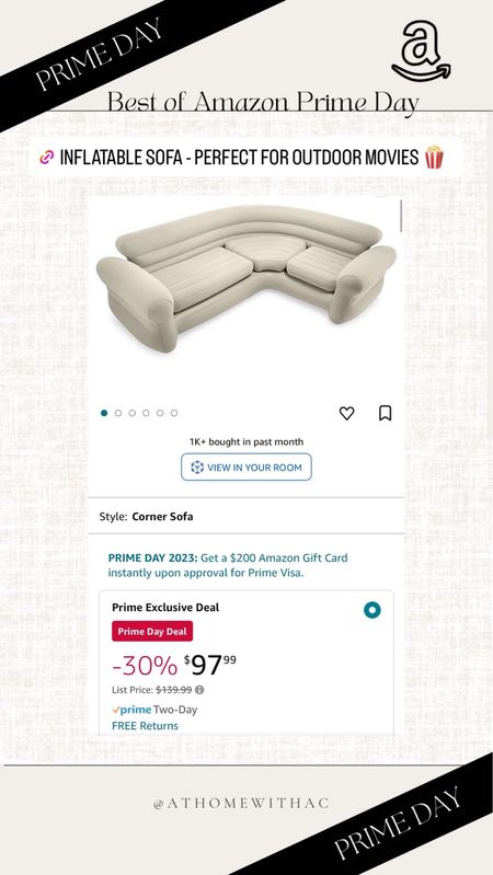 Inflatable sofa sectional perfect for outdoor movie night or camping 

#LTKfamily #LTKFind #LTKxPrimeDay