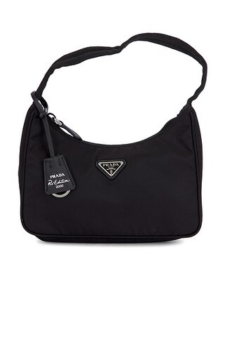 FWRD Renew Prada Re-Edition 2000 Re-Nylon Shoulder Bag in Black | FWRD | FWRD 