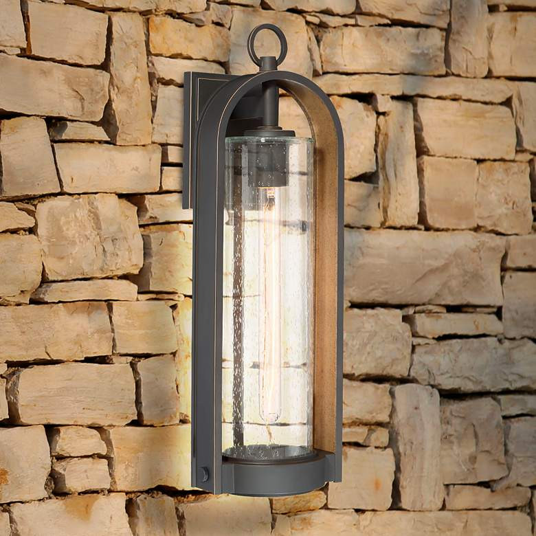 Minka Kamstra 20 3/4" High Bronze and Gold Lantern Outdoor Wall Light - #53W02 | Lamps Plus | Lamps Plus
