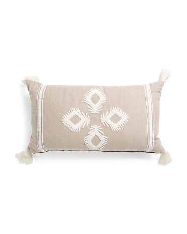14x26 Palisades Embroidered Tassel Pillow | TJ Maxx