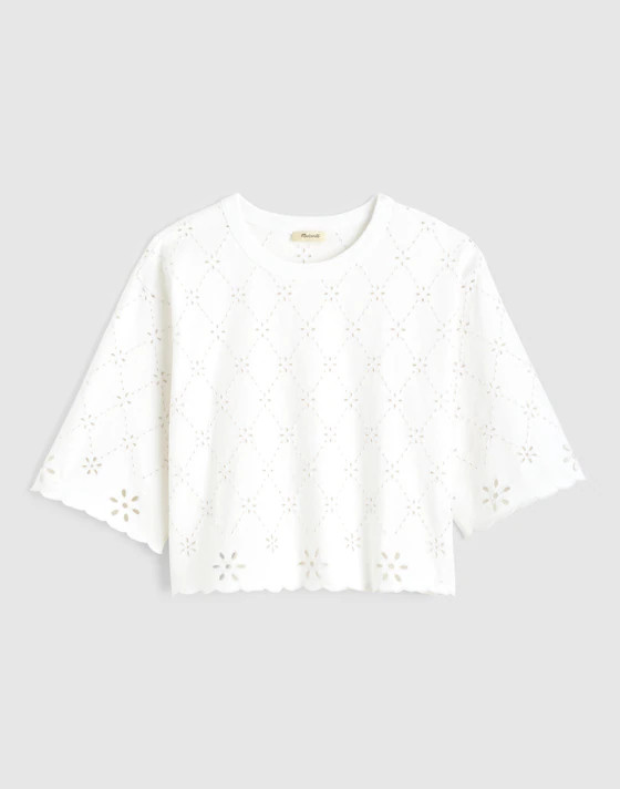 The Embroidered Boxy Crop Tee in Allday Jersey | Madewell