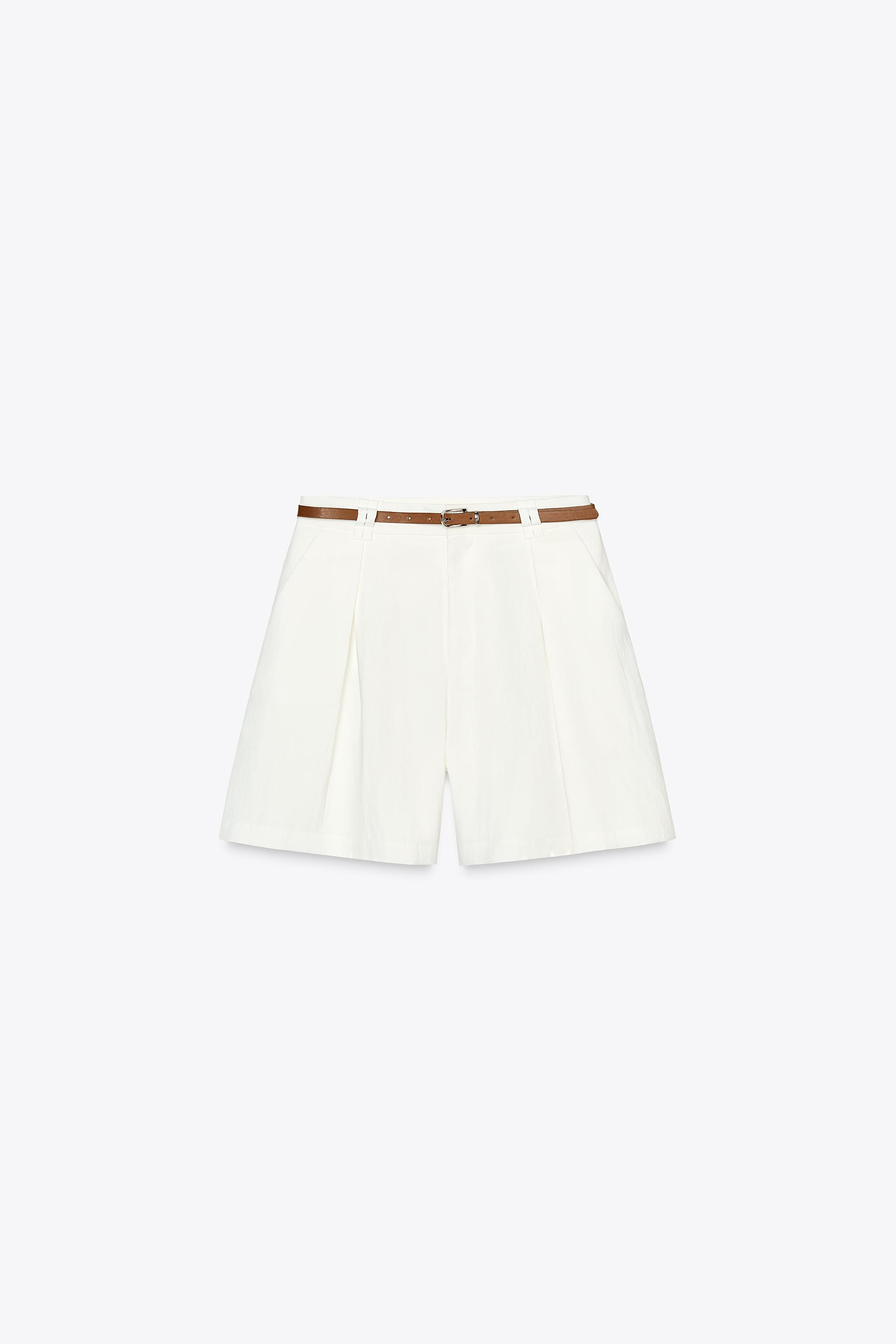 BELTED PLEATED SHORTS | Zara US
