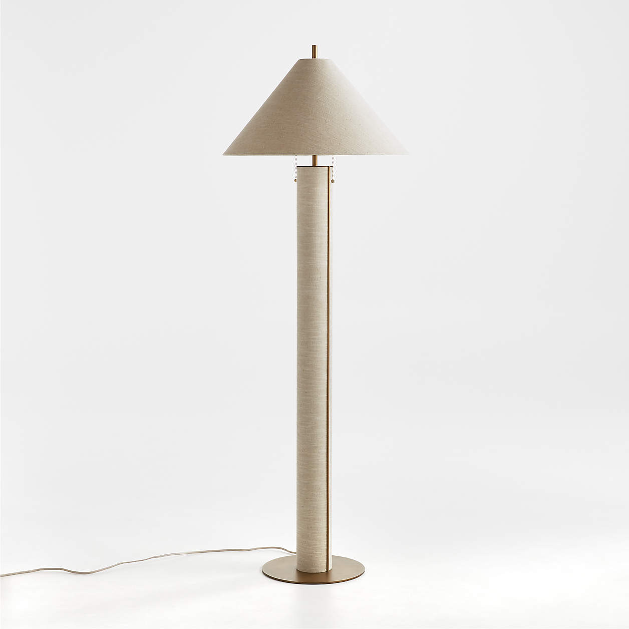 Remi Natural Linen Floor Lamp 65" + Reviews | Crate & Barrel | Crate & Barrel