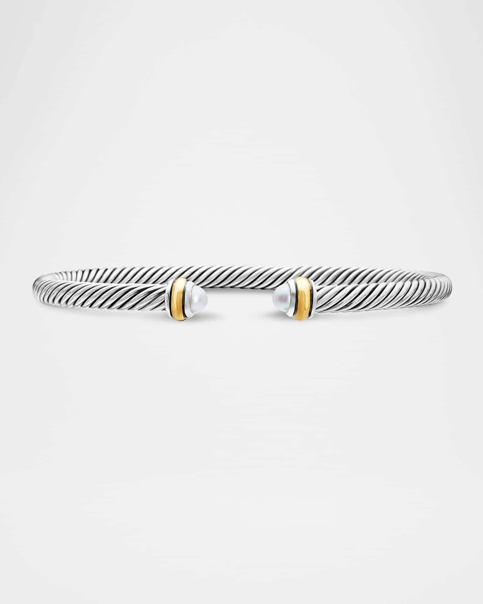 David Yurman Cable Bracelet with Gemstone in Silver with 18K Gold, 4mm | Neiman Marcus