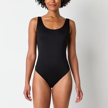 Arizona Body Cloud Kissed Cheeky Bodysuit, Large, Black | JCPenney