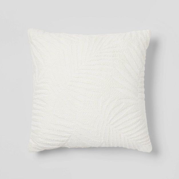 Woven Cotton Palm Square Throw Pillow Ivory - Threshold™ | Target