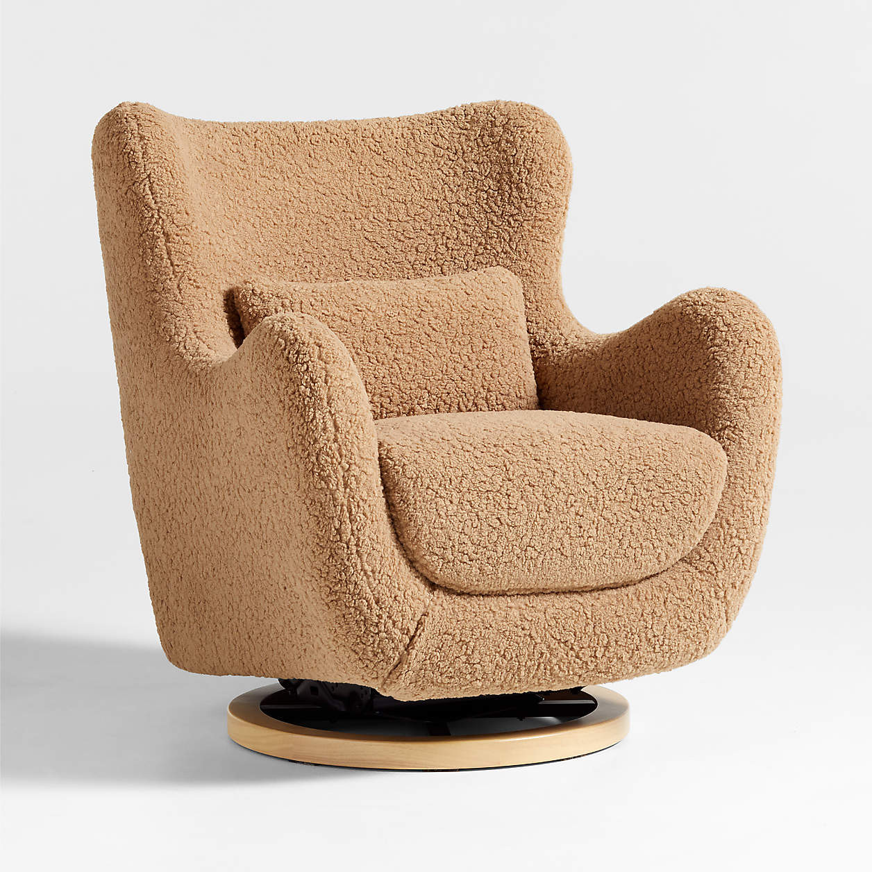 Babyletto x Nursery Works Solstice Brown Shearling Nursery Glider Chair + Reviews | Crate & Kids | Crate & Barrel