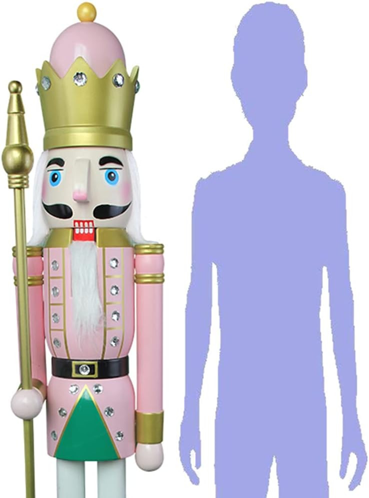 ECOM-CDL 4feet/120cm Giant Pastel Pink Wooden Nutcracker King (4 feet, Pastel Pink kk16) | Amazon (US)