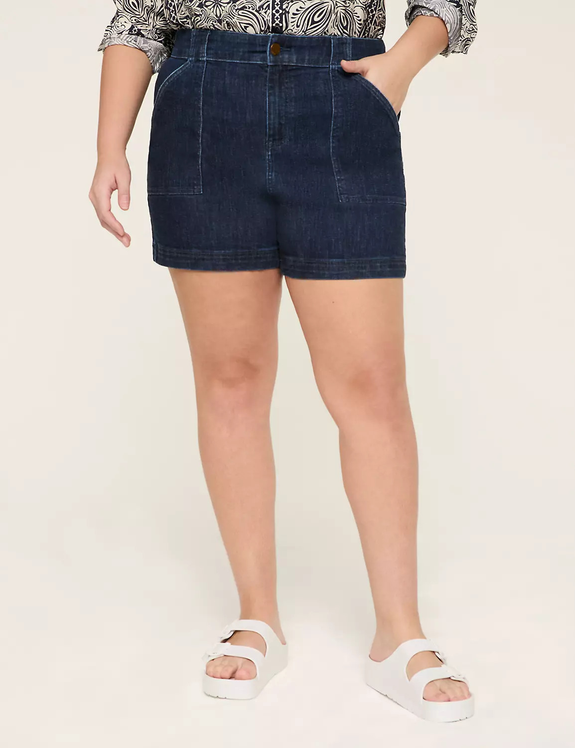 Girlfriend Fit High-Rise Jean Short - 4.5" Inseam | Lane Bryant (US)