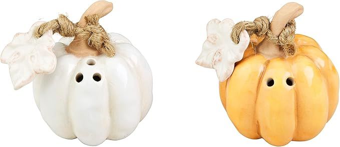 Mud Pie Gather Pumpkin Salt and Pepper Set, 2 1/2" x 1 1/2", Orange | Amazon (US)