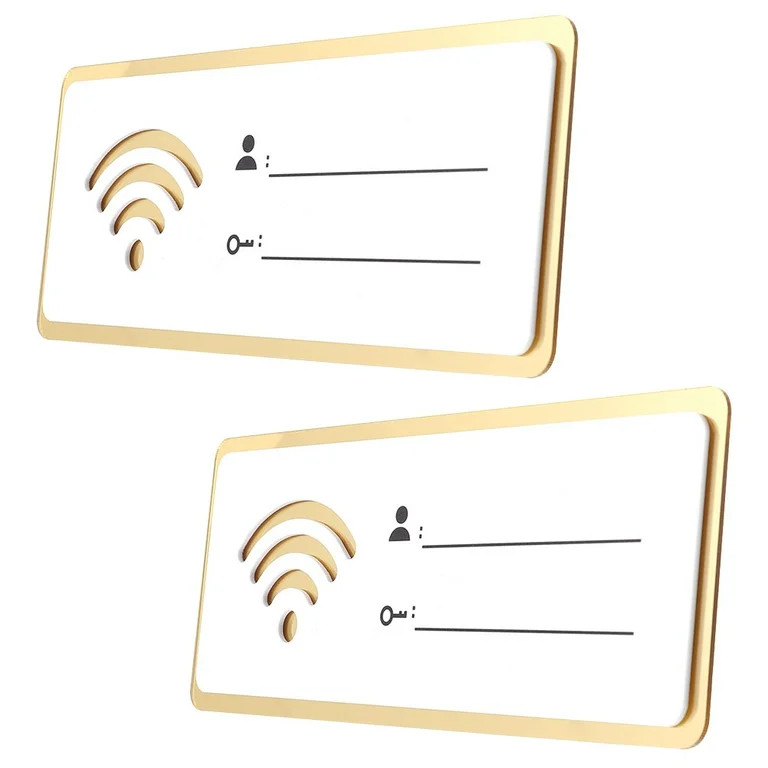 Raindrops  2 Pcs Wifi Sign White and Gold Password for Office - Walmart.com | Walmart (US)