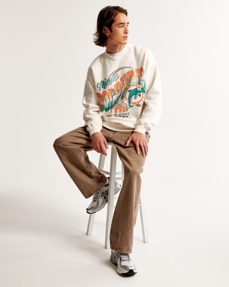 Miami Dolphins Graphic Crew Sweatshirt | Abercrombie & Fitch (US)