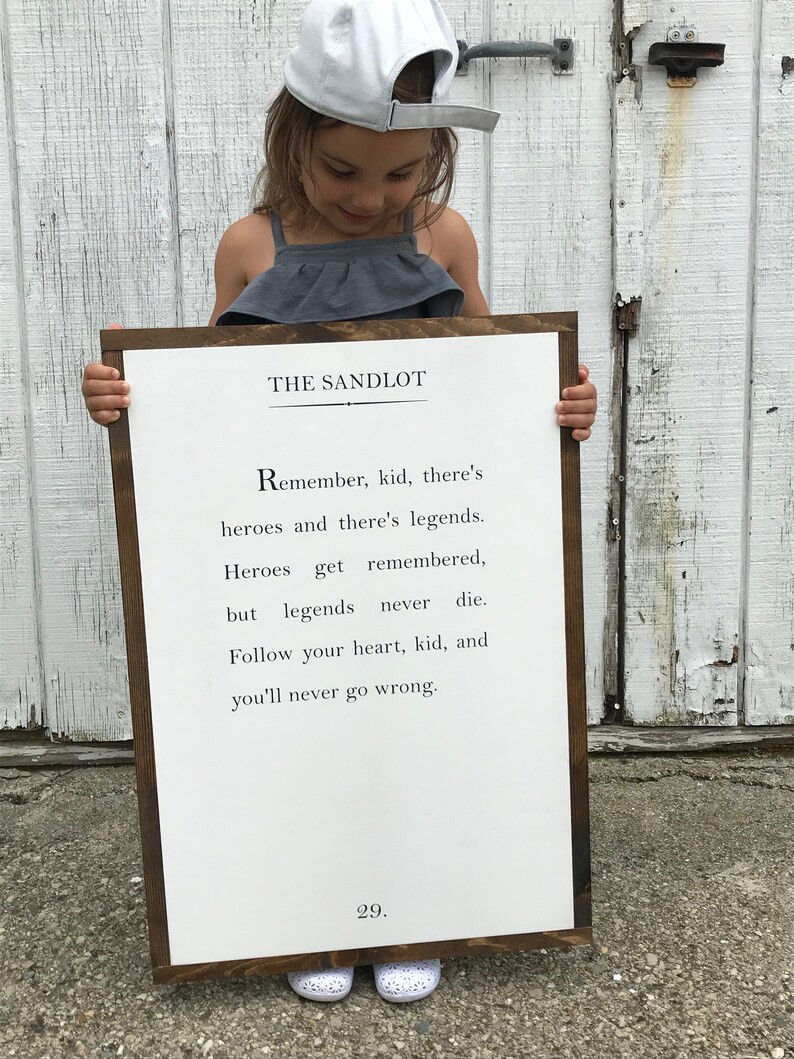 Baseball Sign - Wood Book Page Sign - Wood Quote Sign - The Sandlot Quote | Etsy (US)