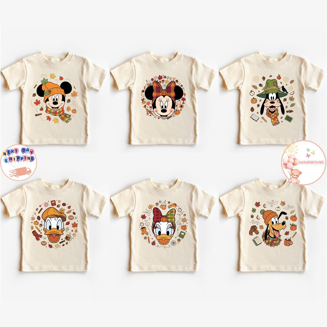 Mickey and Friends Fall Kids T-shirt, Disney Fall Vibes Toddler Sweatshirt, Disney Thanksgiving B... | Etsy (US)