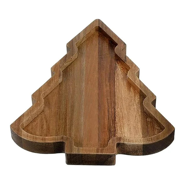 Best Sale! Zainafacai Serving Tray Wooden Christmas Fruit Plate Homemade Wooden Christmas Fruit P... | Walmart (US)