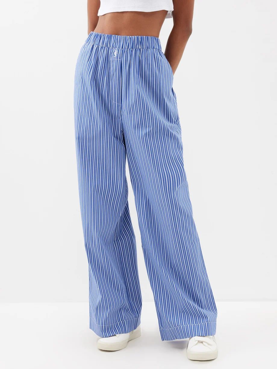 Mirca striped cotton-blend wide-leg trousers | The Frankie Shop | Matches (UK)
