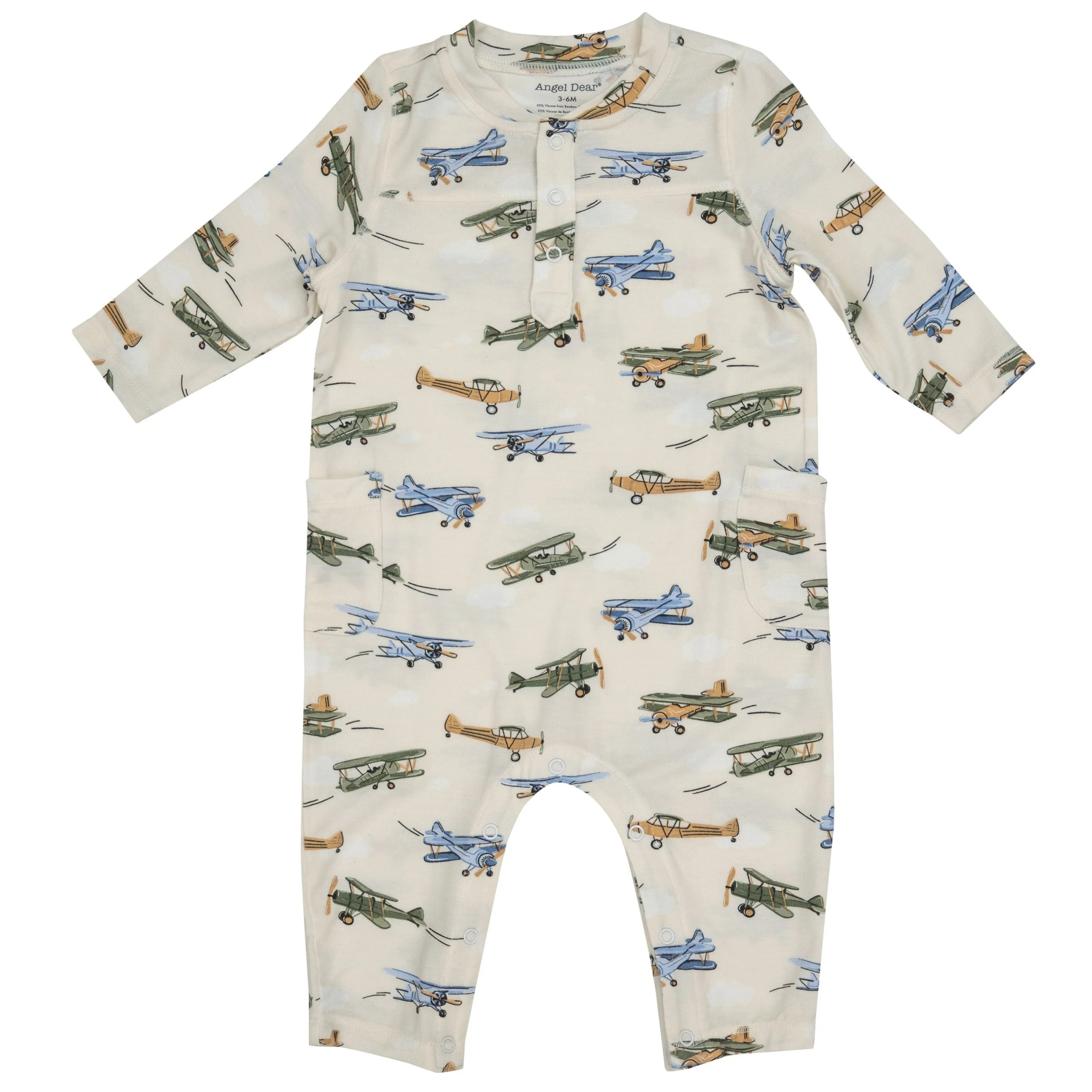 Henley Romper, Vintage Airplane | SpearmintLOVE