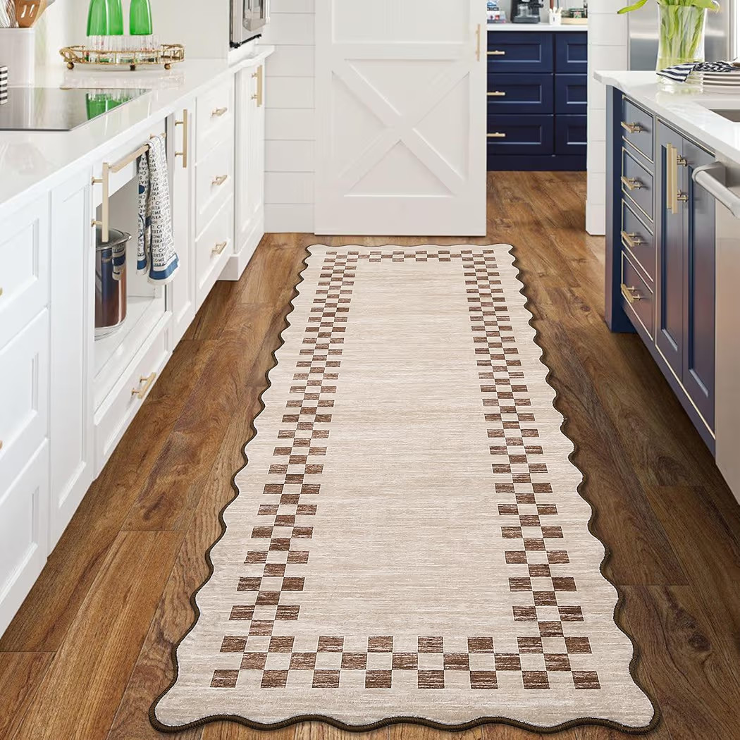 GarveeHome Hallway Runner Rug 2x6 Non Slip Scalloped Washable Rug for Kitchen Entry Stain Resista... | Amazon (US)