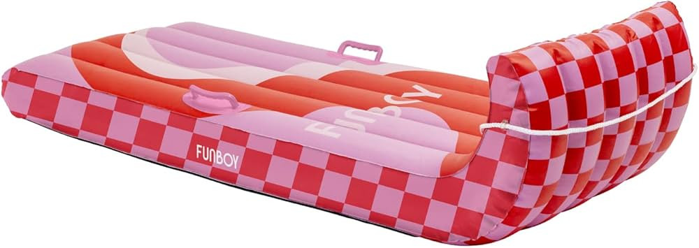 FUNBOY 52" Inflatable Pink Winter Wave Toboggan Snow Sled, 1-2 Person Capacity, With Grooved Rubb... | Amazon (US)